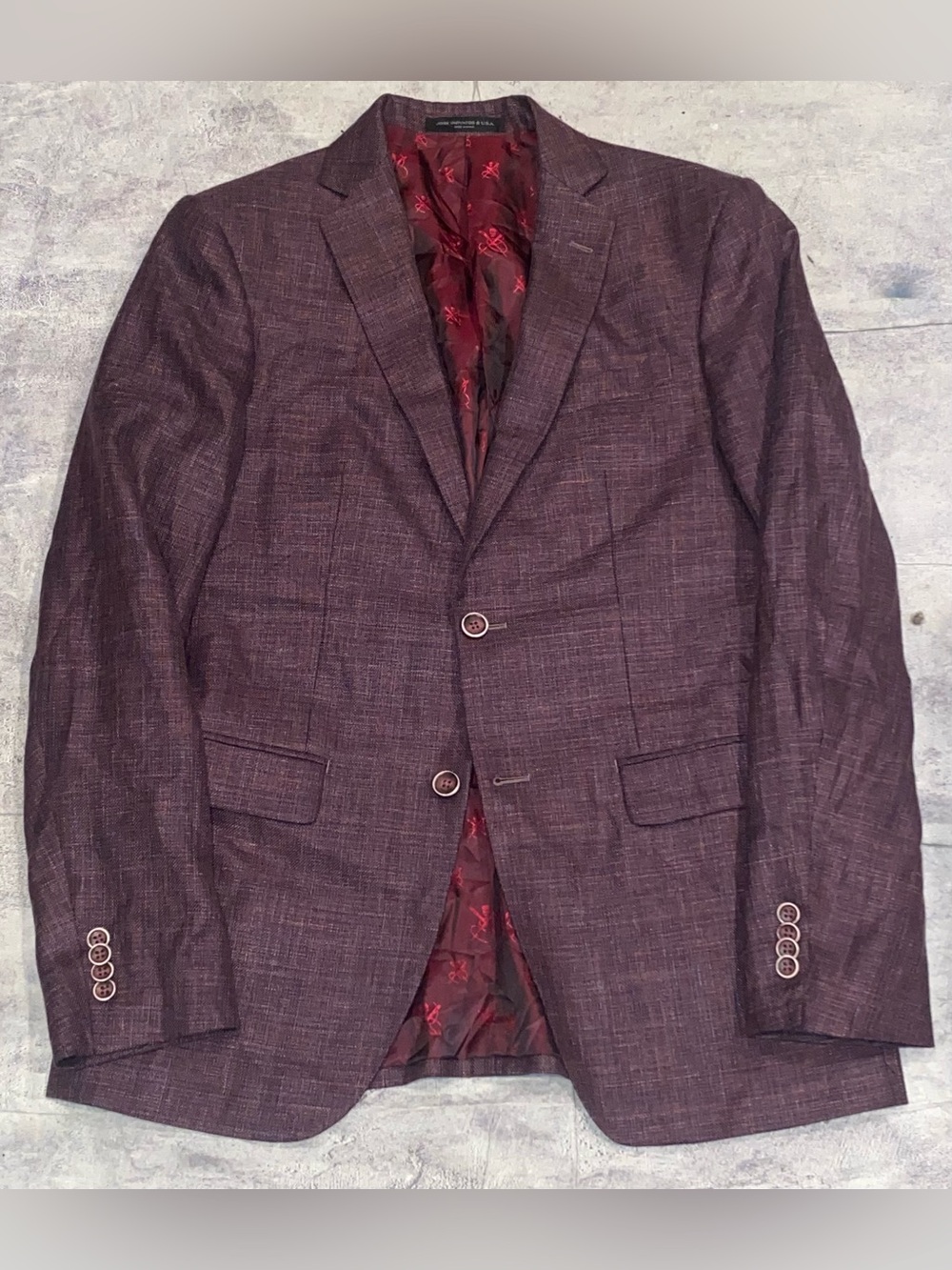John Varvatos Loro Piana Summertime Linen Silk Suit Jacket Blazer Sport Coat 36